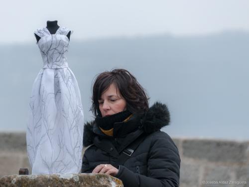 Making off, vestido novia Dama de Orleans en miniatura