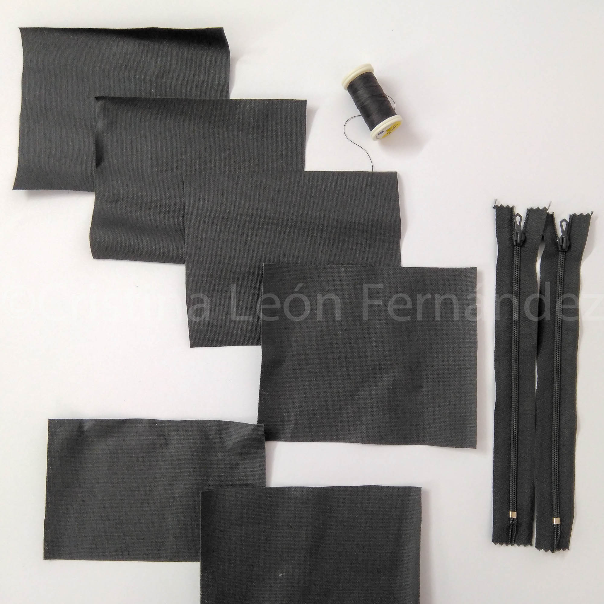 Tutorial cartera, materiales empleados en la cartera con tres departamentos