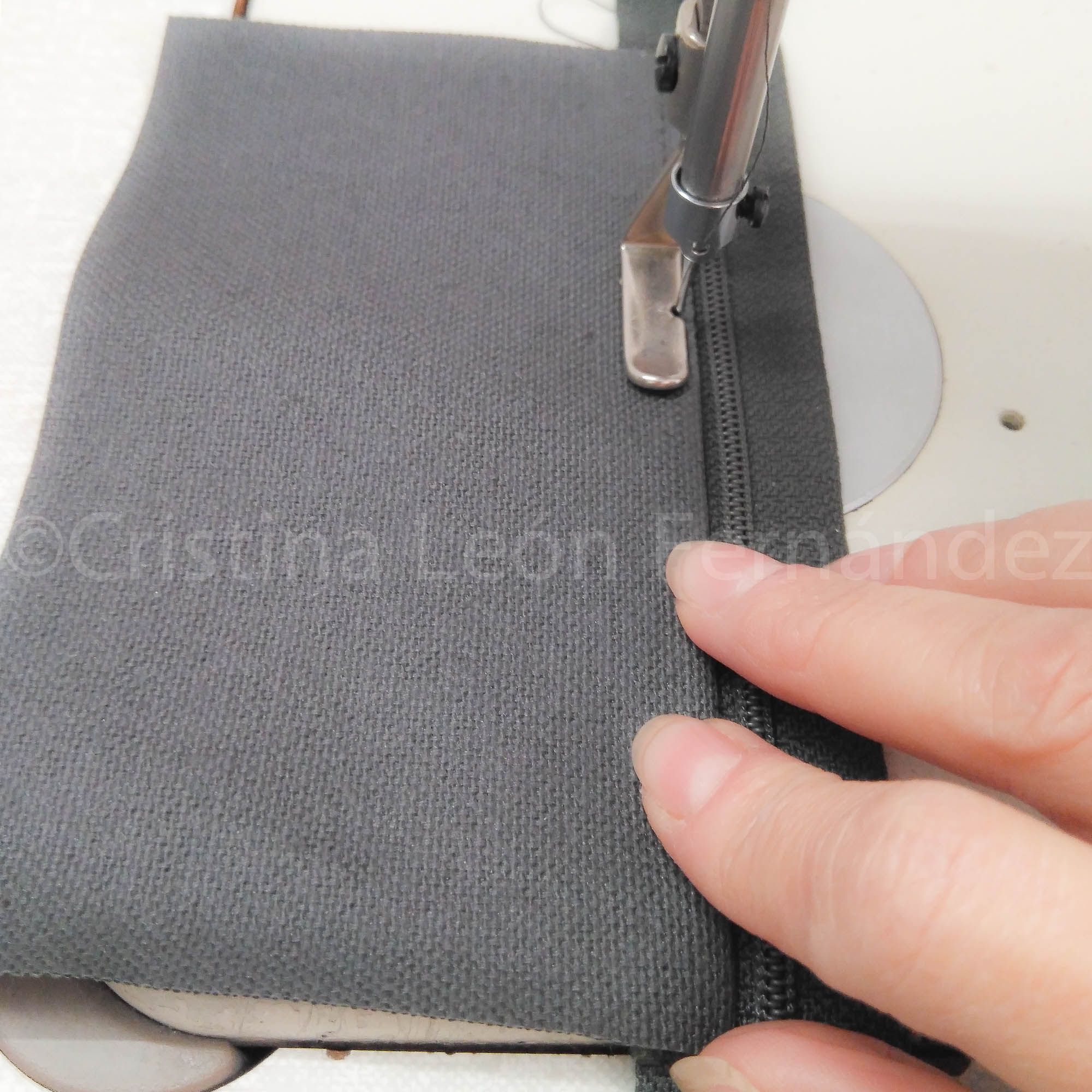 Tutorial cartera, Pespunte de adorno cremallera