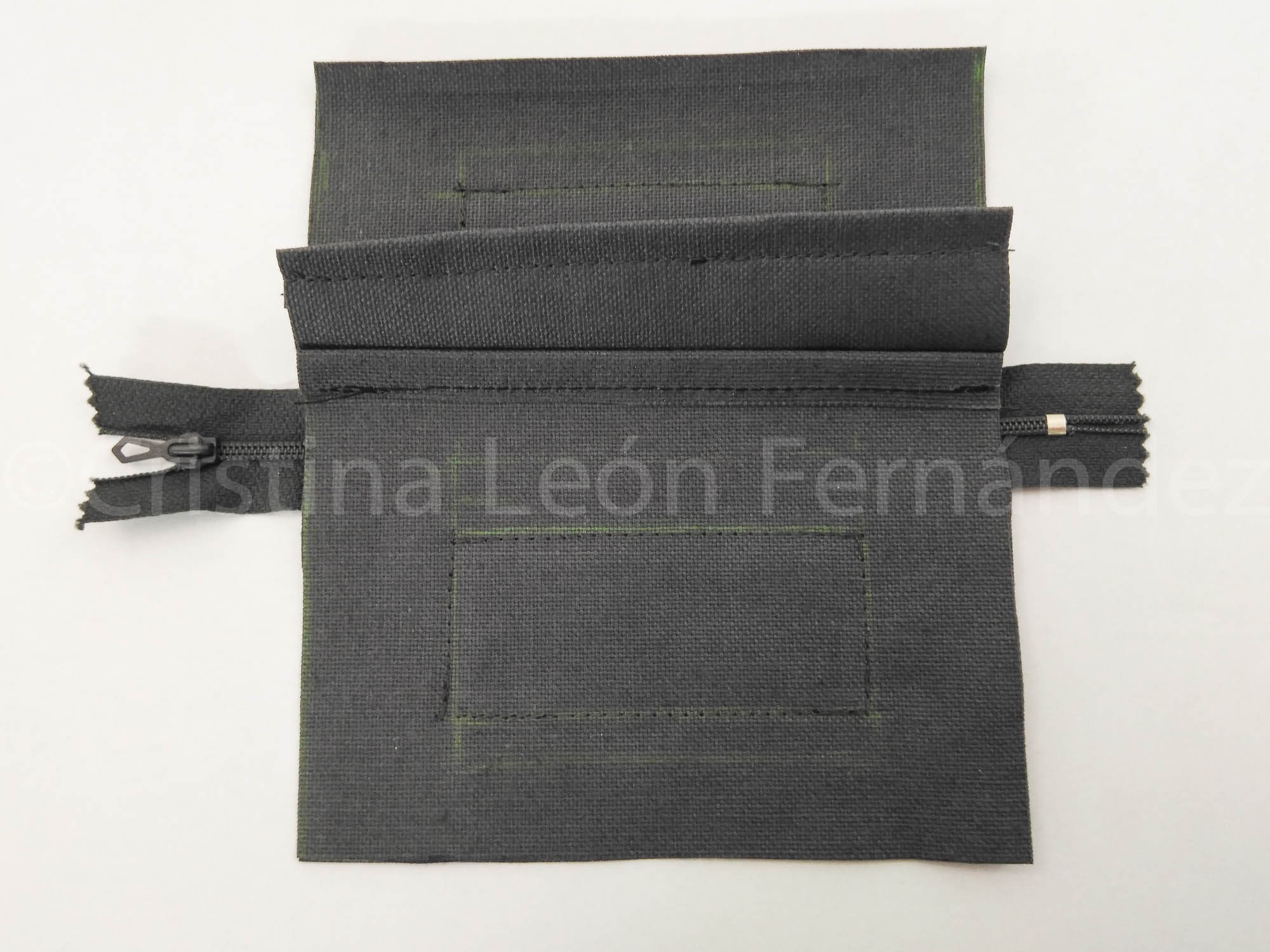 Tutorial cartera, coser rectángulo marcado 