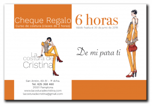 Cheque regalo 2018, La costura de Cristina