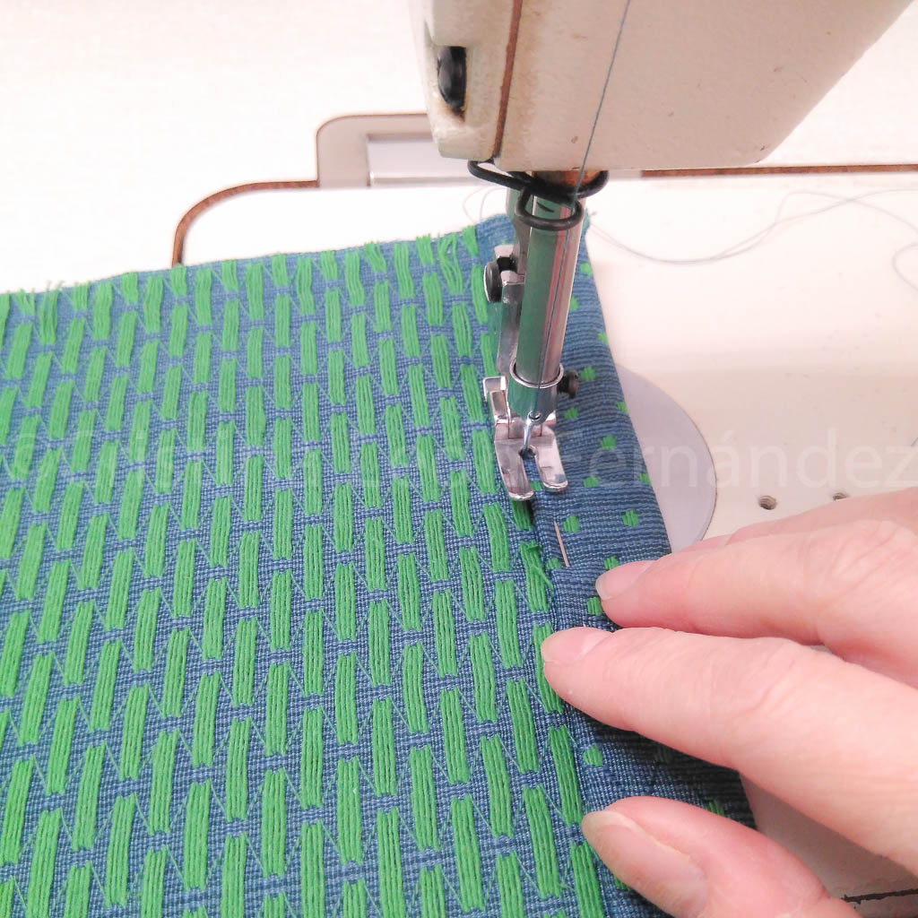 Tutorial bolso camiseta reversible. Pespunte bolsillo